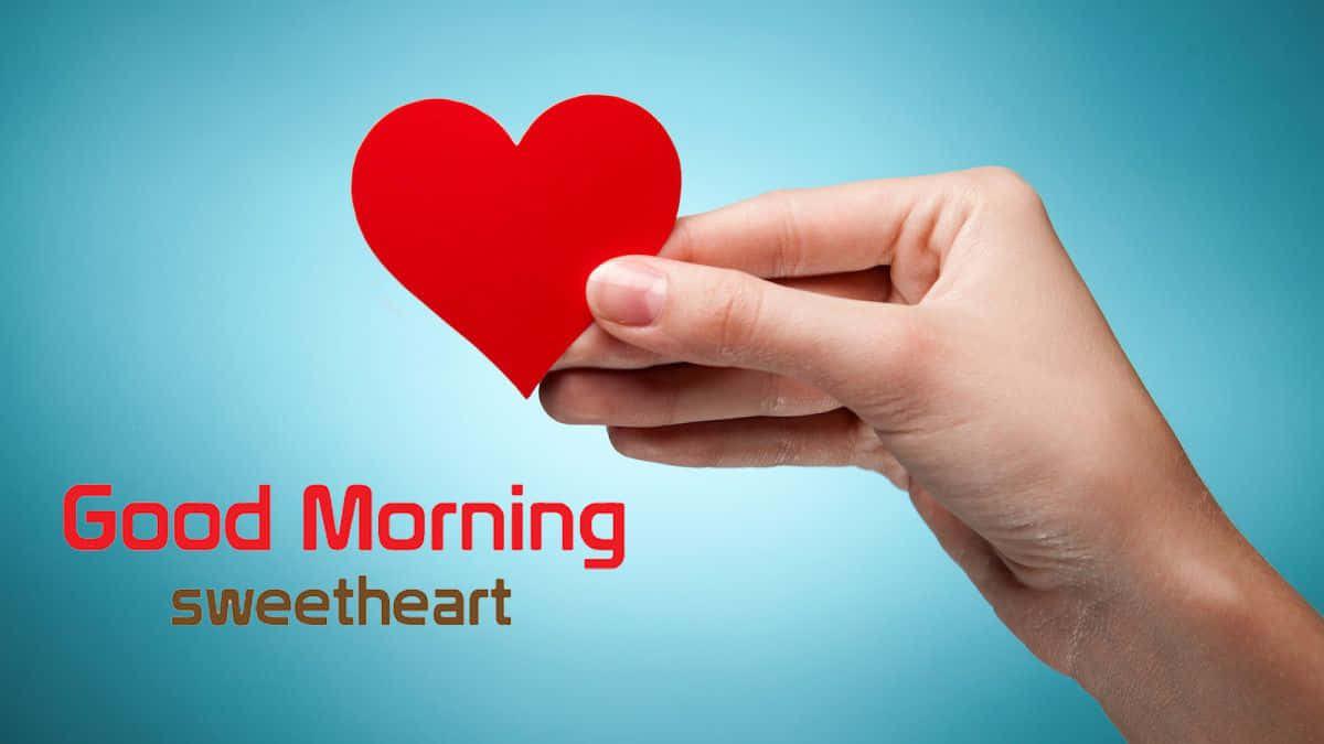Goeie More My Liefde Hart Hand Muurpapier