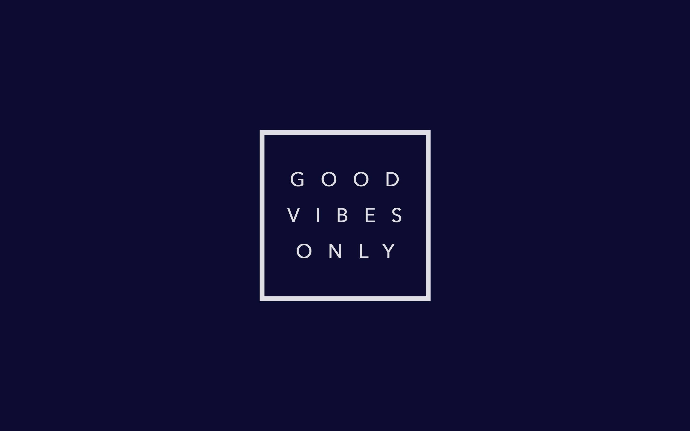 goeie vibes net - 'n wit vierkant op 'n donker agtergrond Muurpapier