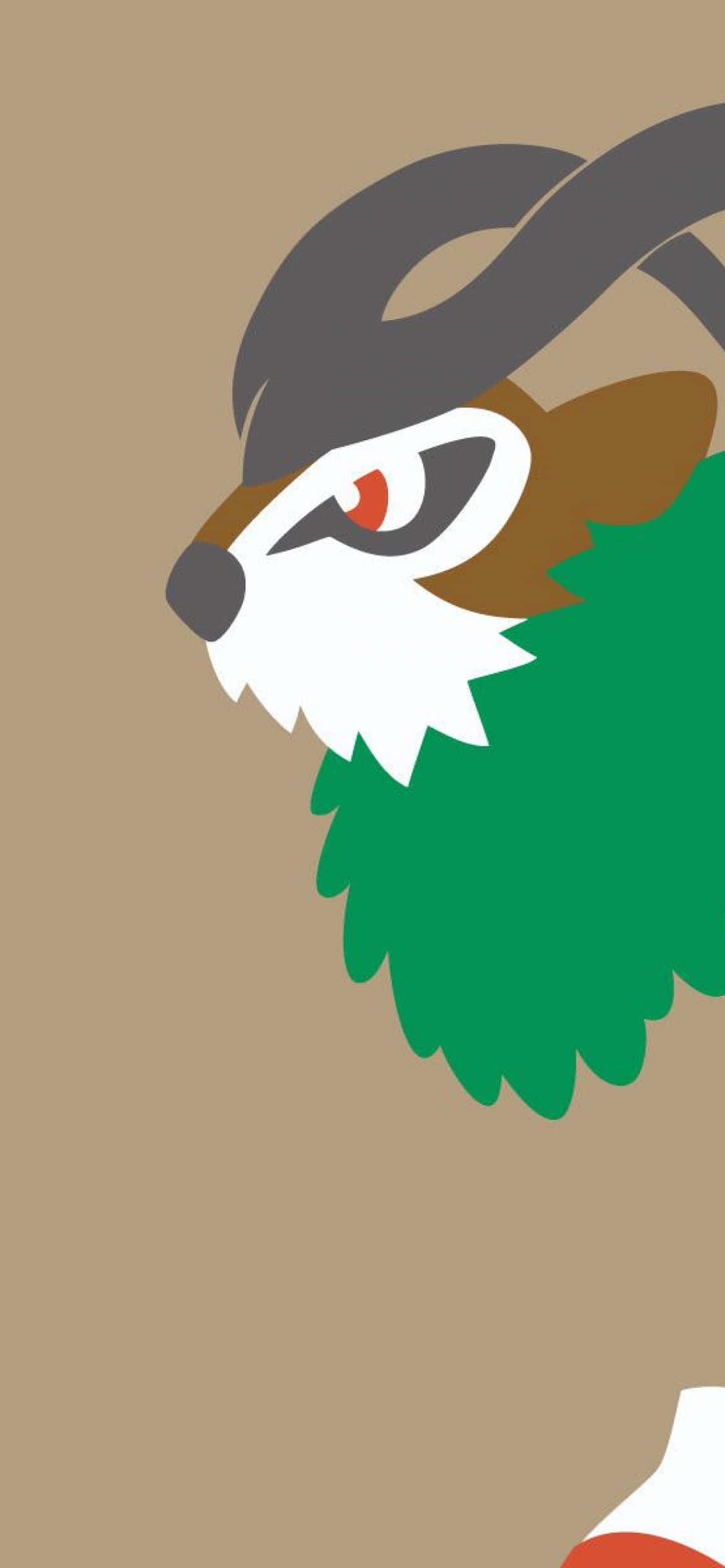 Gogoat Grafies op Bruin Agtergrond Muurpapier