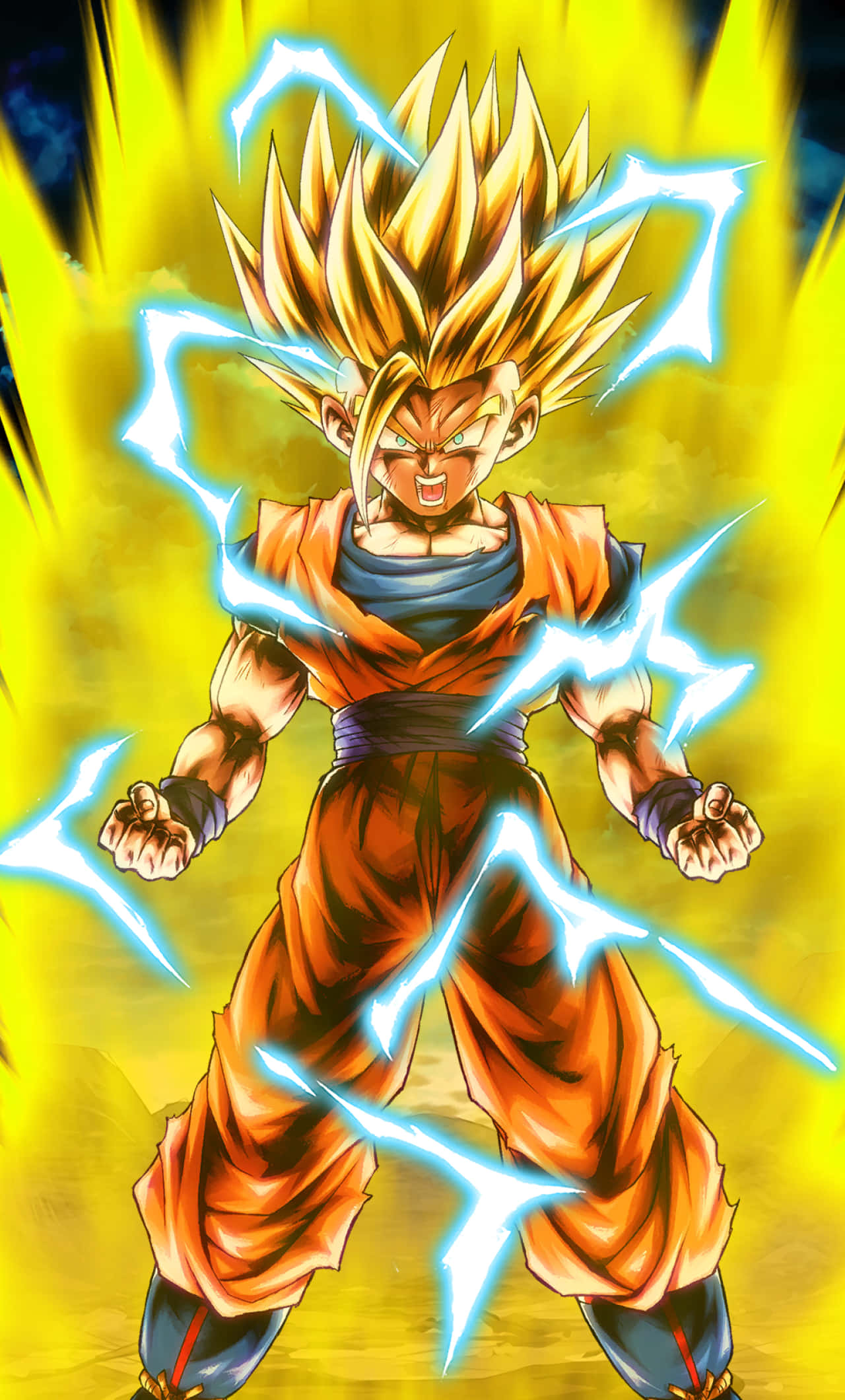 Gohan iPhone Geel Energie Muurpapier