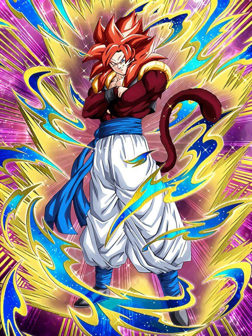 Goku Arms Gekruis Super Saiyan 4 Muurpapier