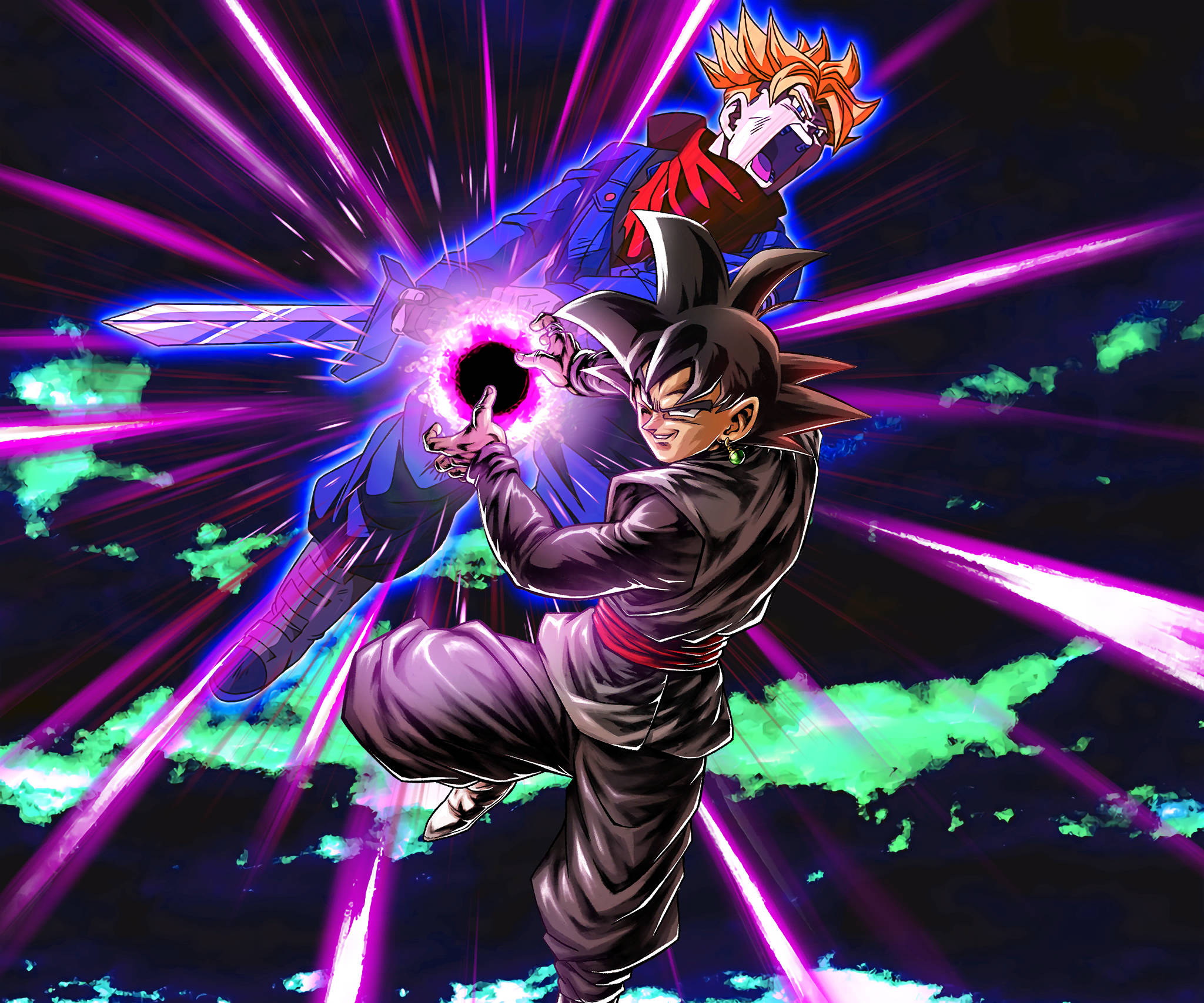 Goku Black Kamehameha iPhone-golf Muurpapier