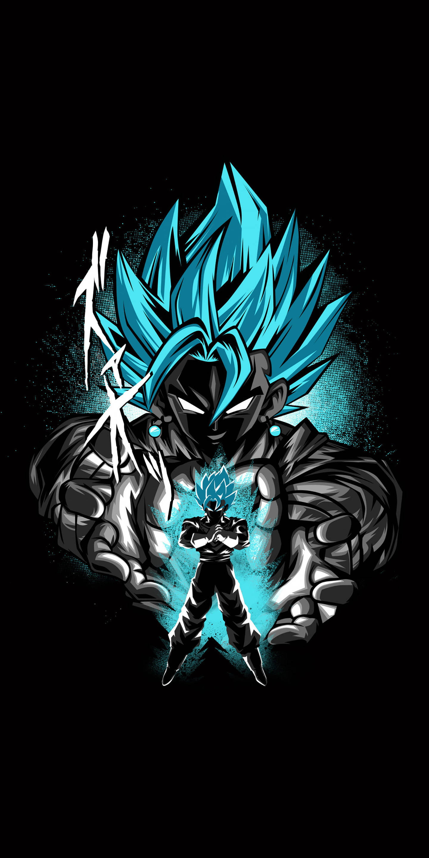 Goku Black PFP Blou Aura Muurpapier