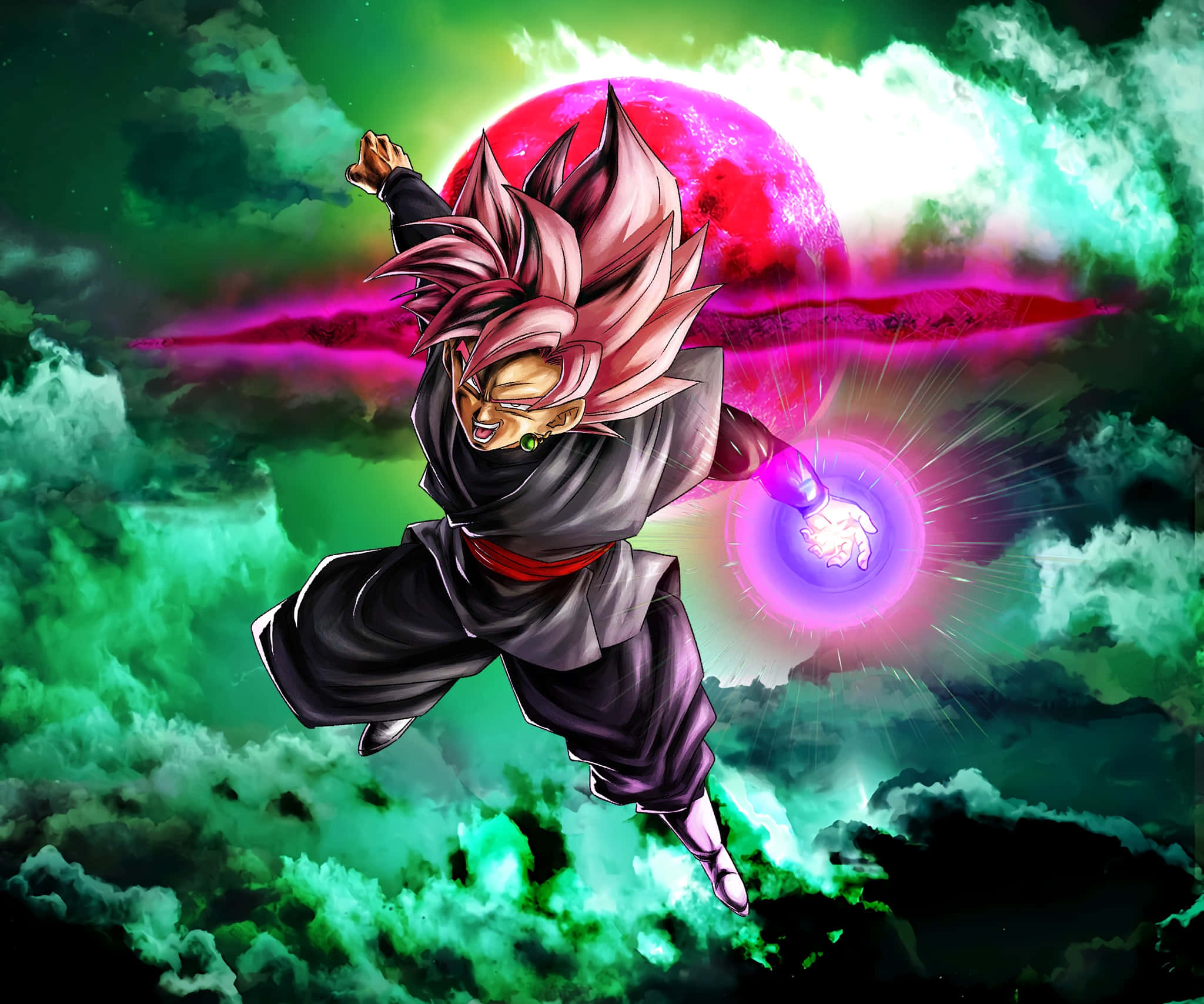 #Goku Black Staan Trots in 'n Vurige Stryd# Muurpapier