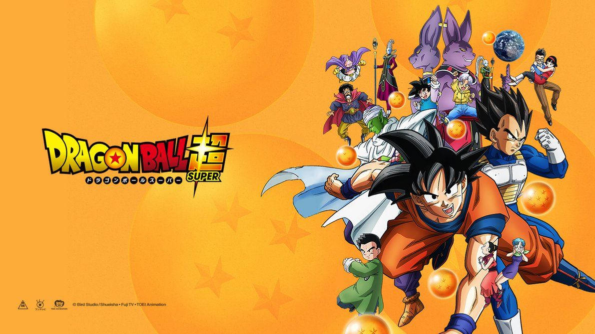 Dragon Ball Z San Goku met ander karakters, Vegeta. Super saiyans held anime karakters. — Dragon ball super GIF Muurpapier