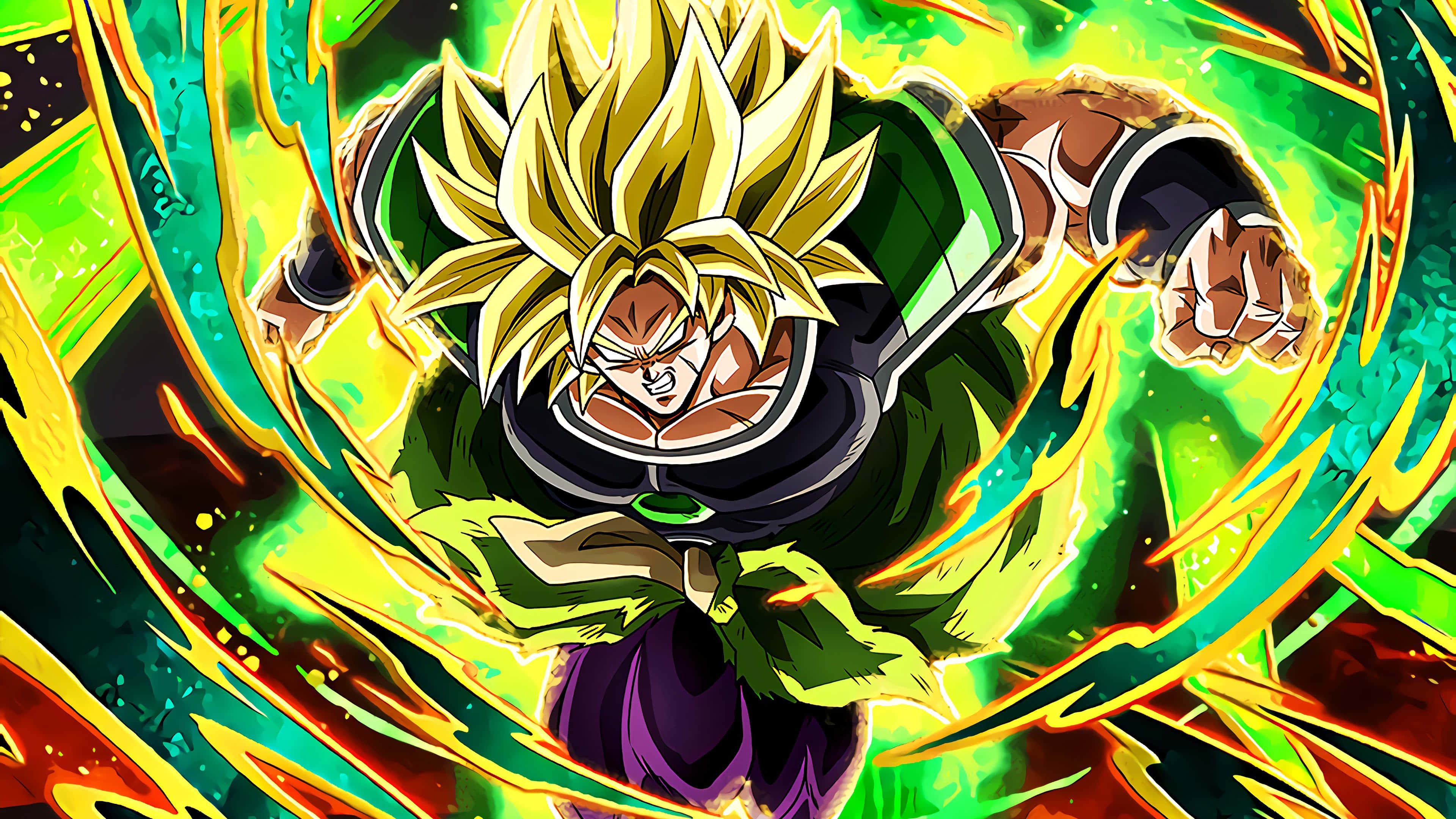 Goku en Vegeta pak die vreesaanjaende vegter, Broly, aan in Dragon Ball Super Broly. Muurpapier
