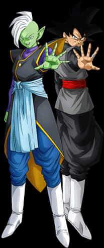 Goku en Zamasu wat poseer Dragon Ball Muurpapier