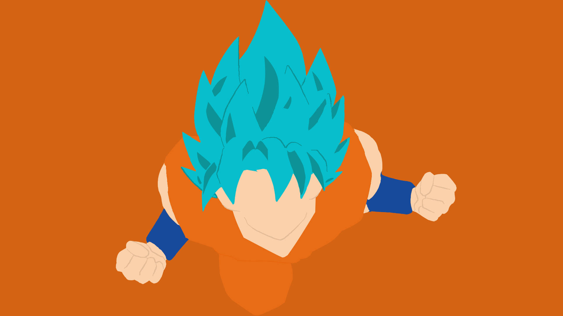 Agtergrond van Goku-vektor in oranje agtergrond.