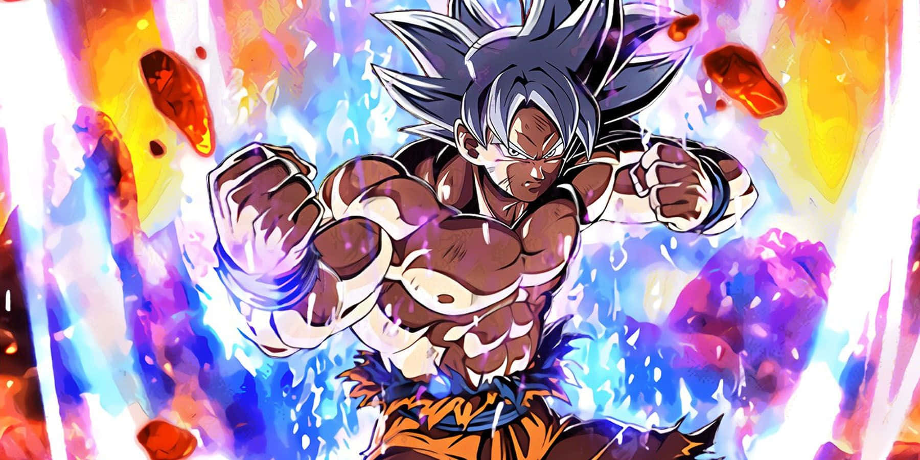 Goku met Ultra Instinkt Geaktiveer Muurpapier