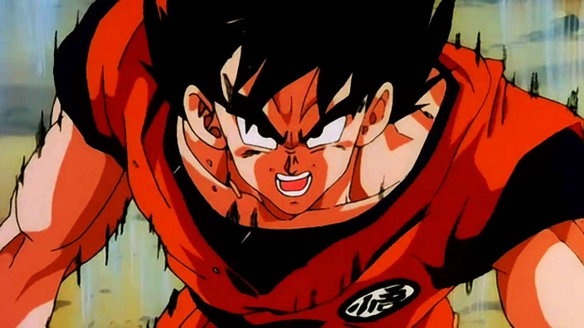 Behangpapier van Son Goku in aksie.