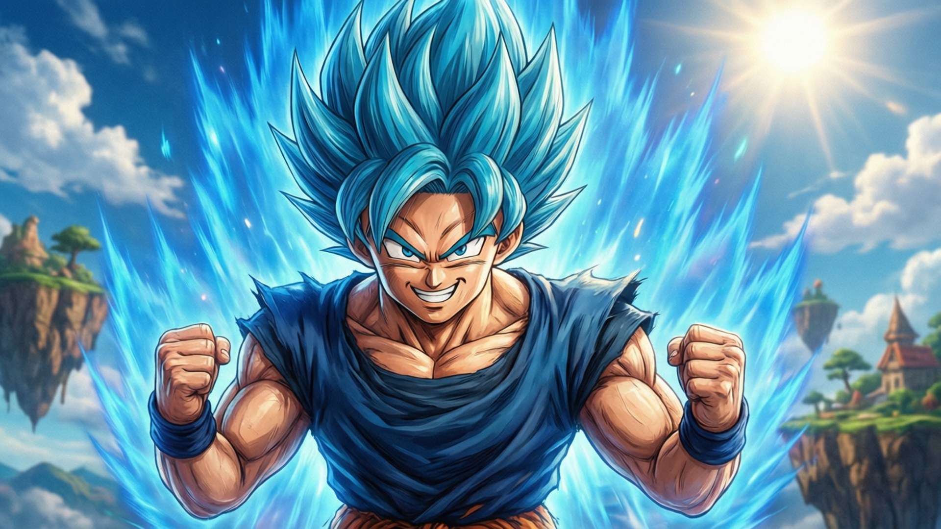 Goku se Vasberadenheid Muurpapier
