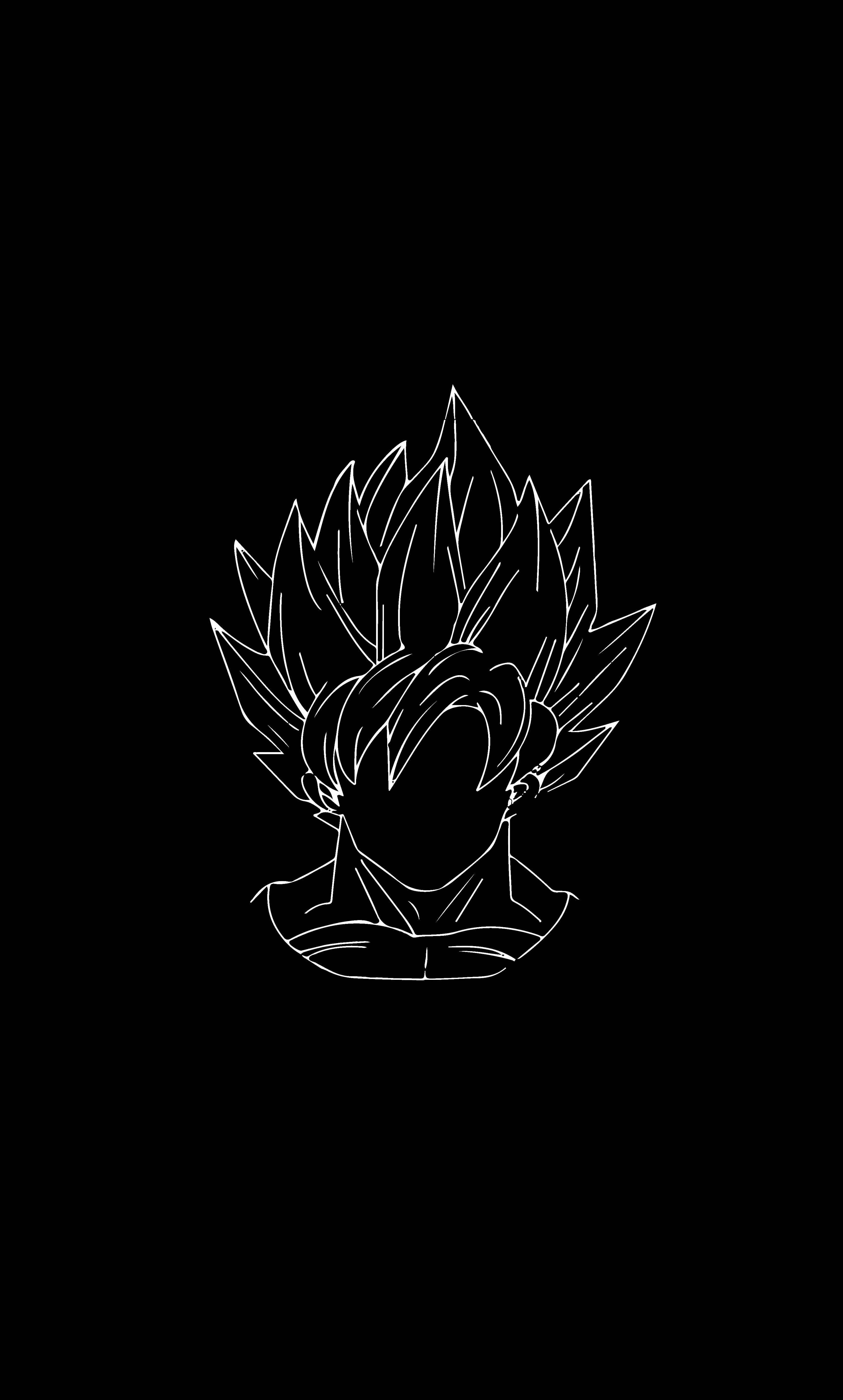 Goku Stencil Illustrasie 8K Foon Muurpapier