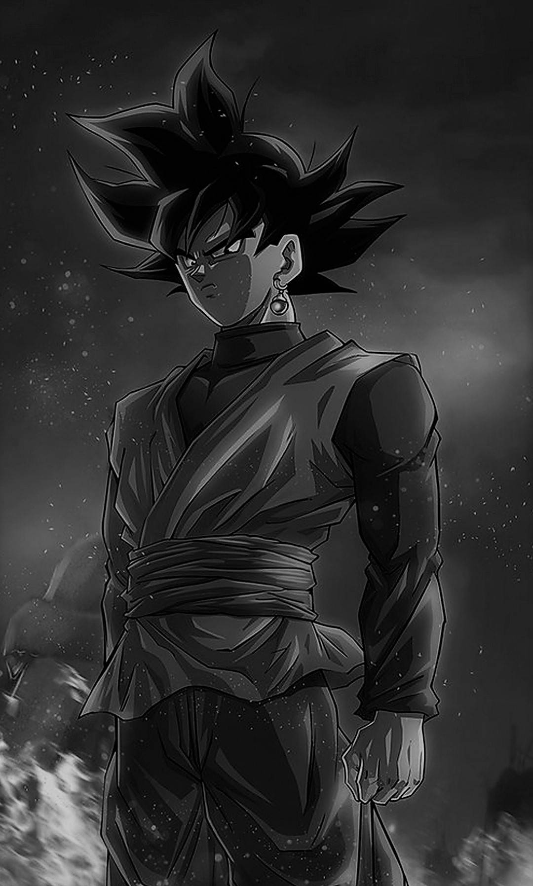 Goku swart en wit HD Muurpapier