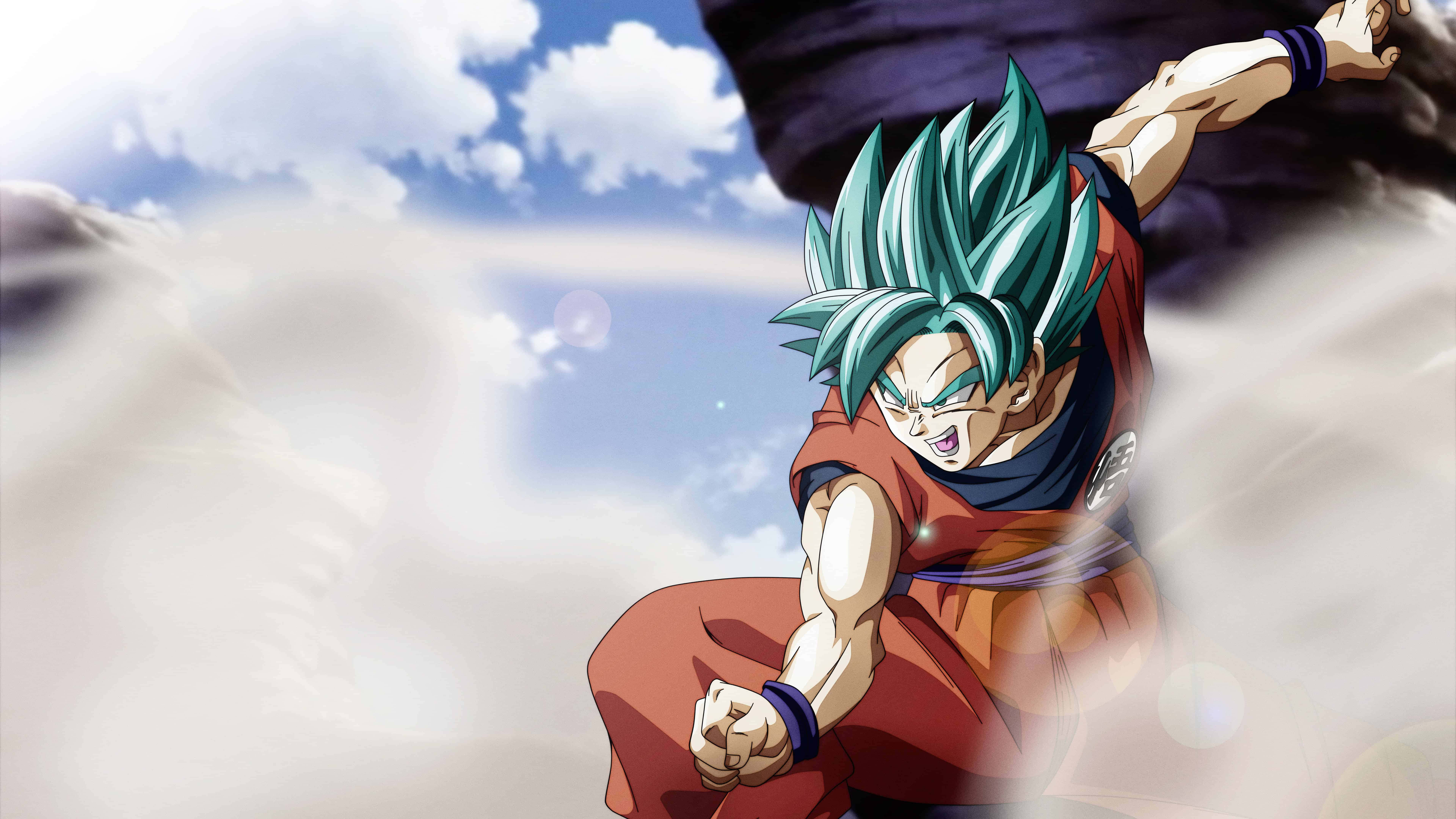 Goku verander in Super Saiyan Blue Evolution Muurpapier