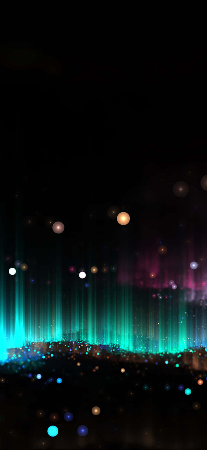 Golf Van Blou Lig Pixel 3 OLED Agtergrond Muurpapier