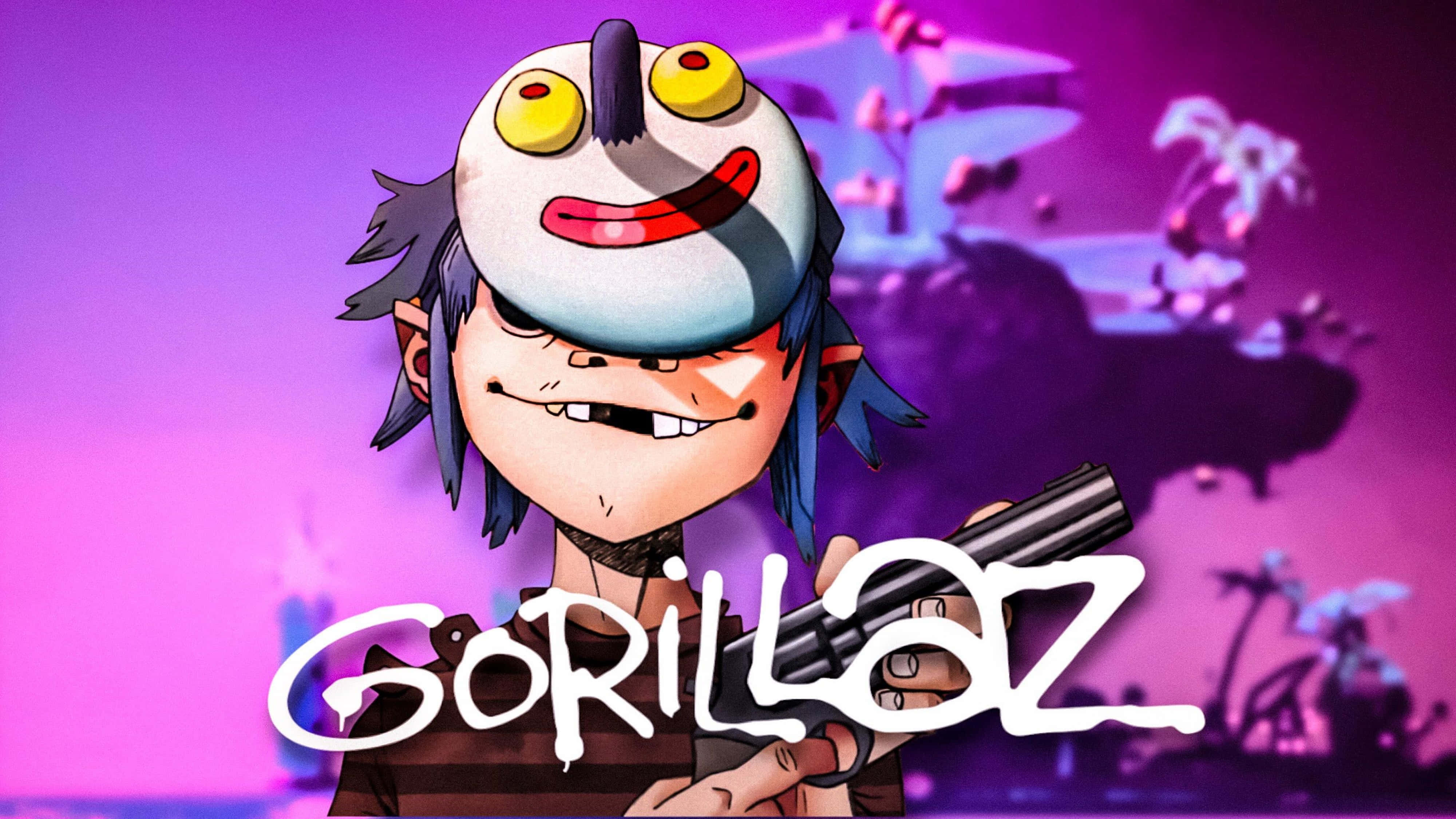 Gorillaz 4K 2D Pers Estetika Muurpapier