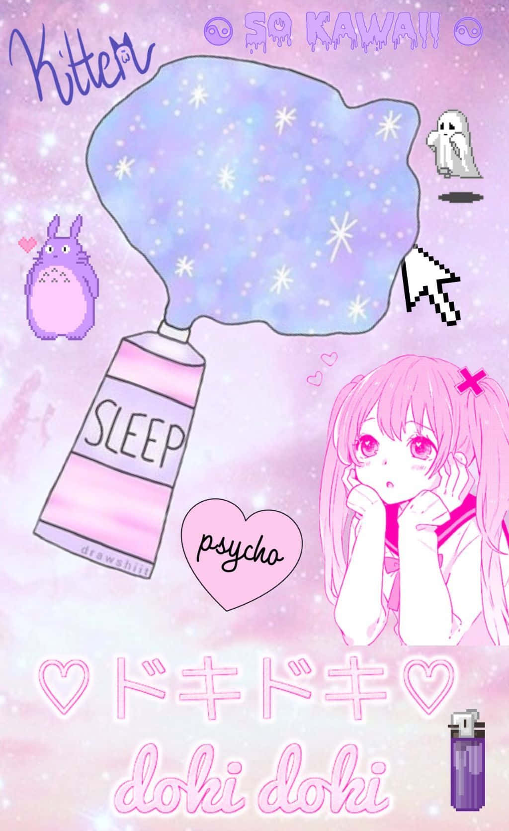 Gotiese Pastel Kawaii Muurpapier