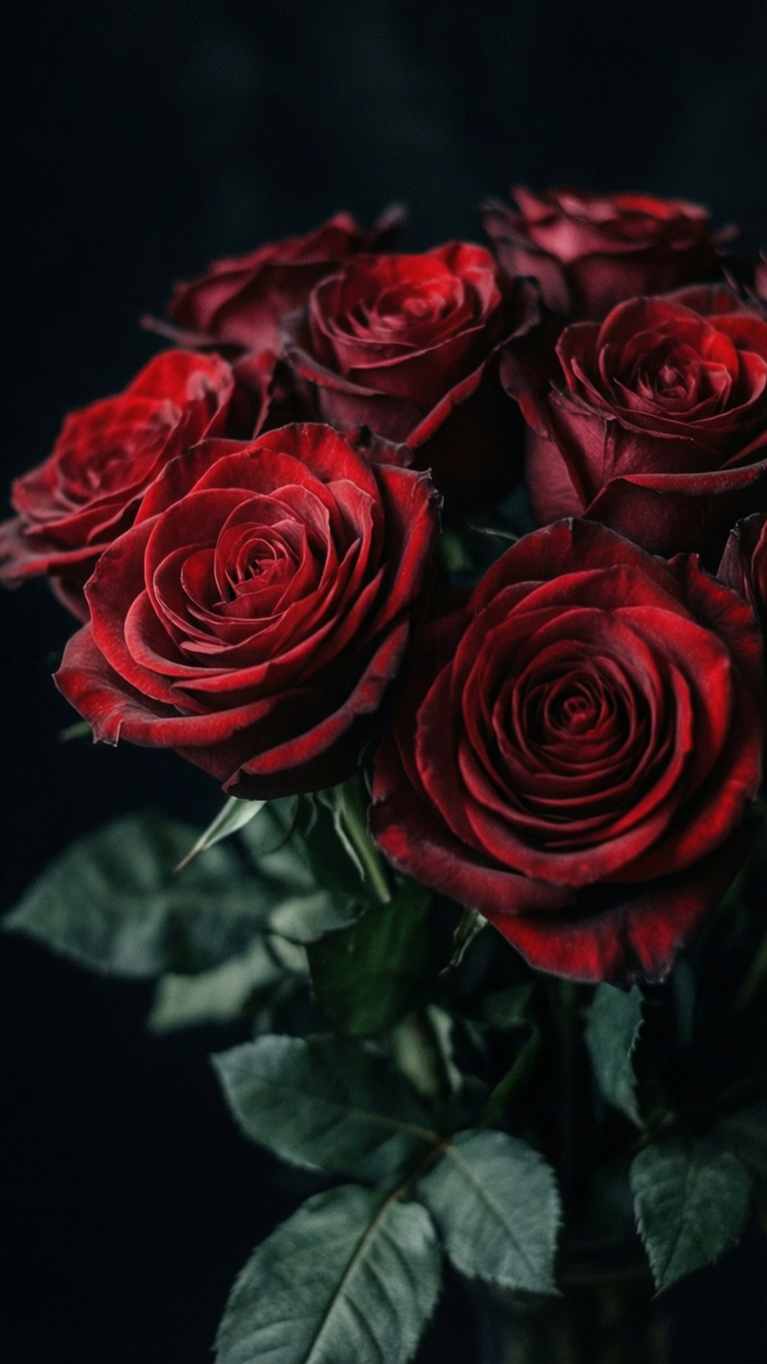 Gotiese Rooi Rose Muurpapier