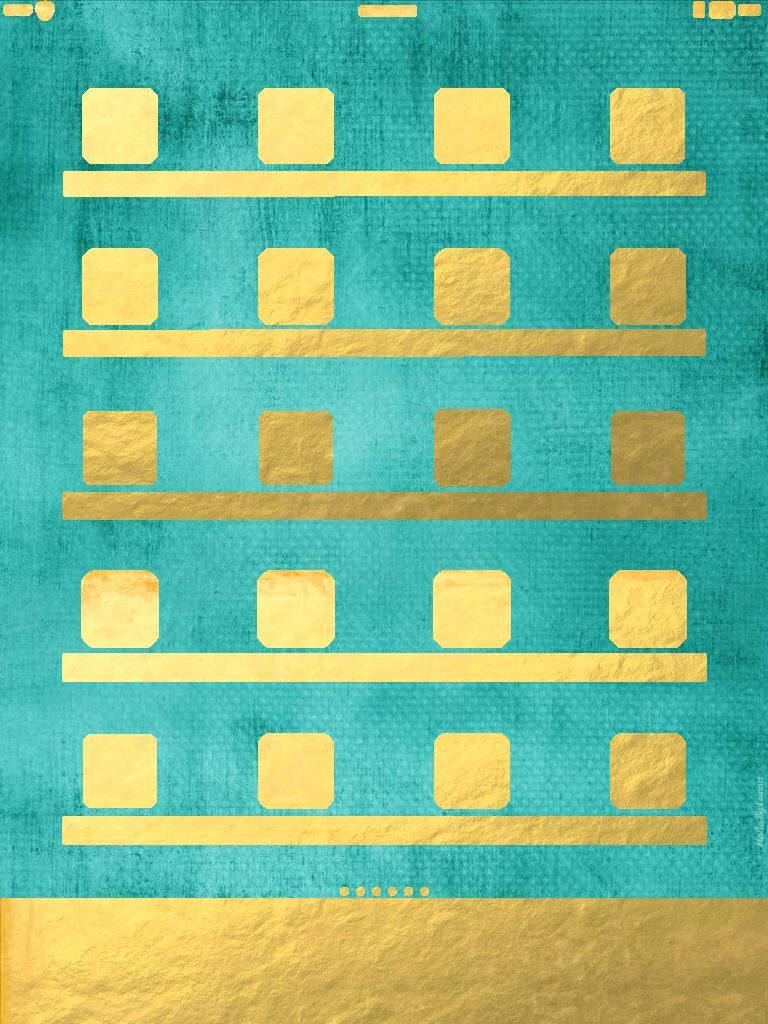 Goud en Teal iPad Mini Muurpapier