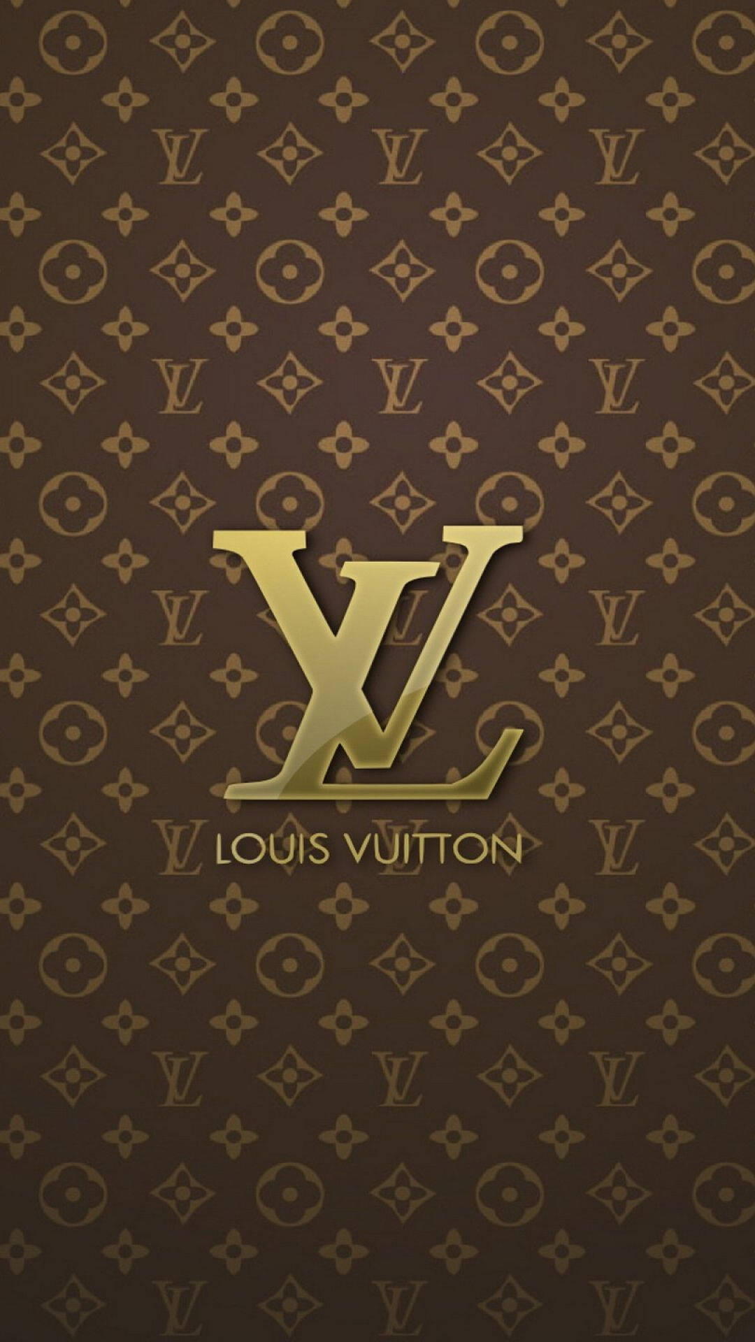 Goudbruin Louis Vuitton Foon Muurpapier