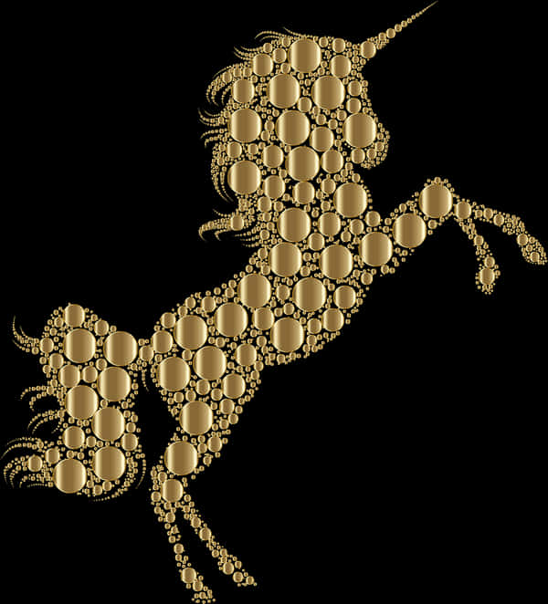 Goue Eenhoorn Mosaïek Muurpapier