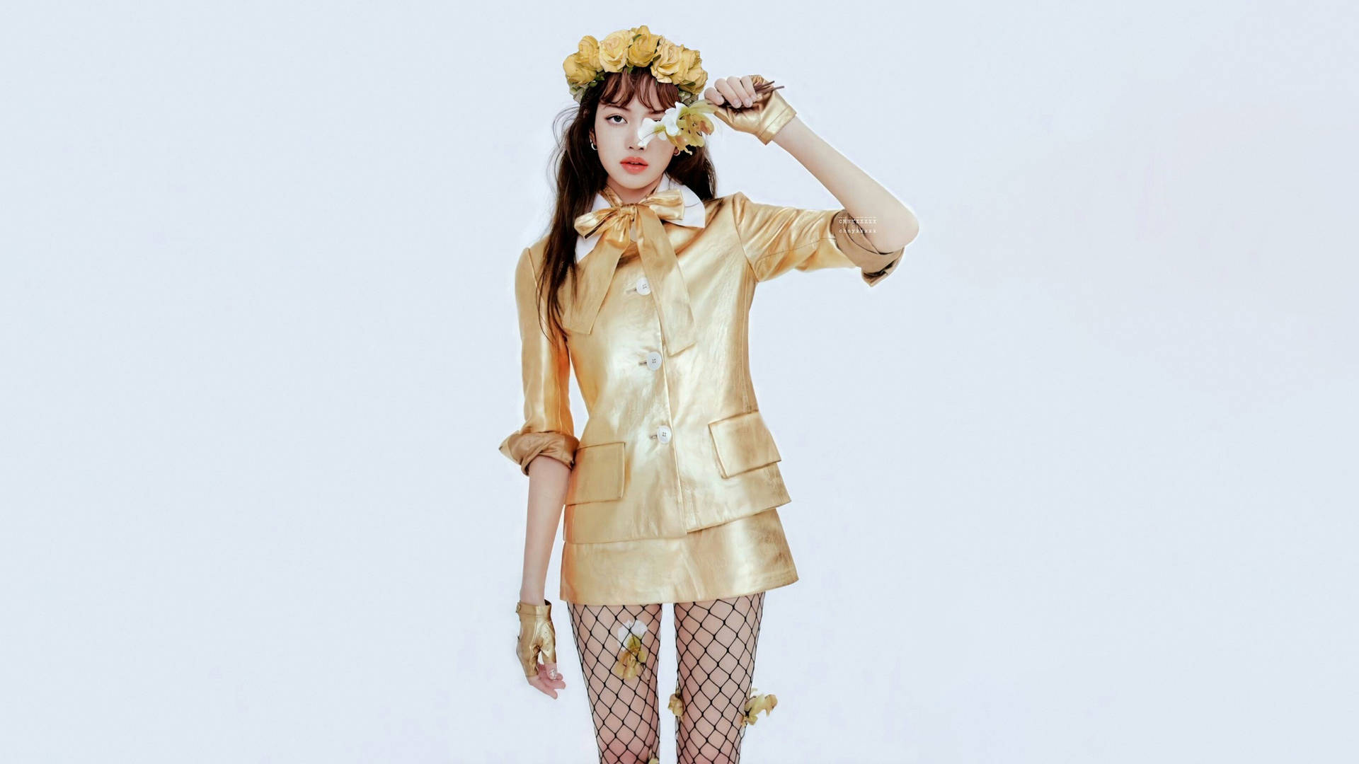 Goue Lisa K Pop Blackpink — Kpop GIF Muurpapier
