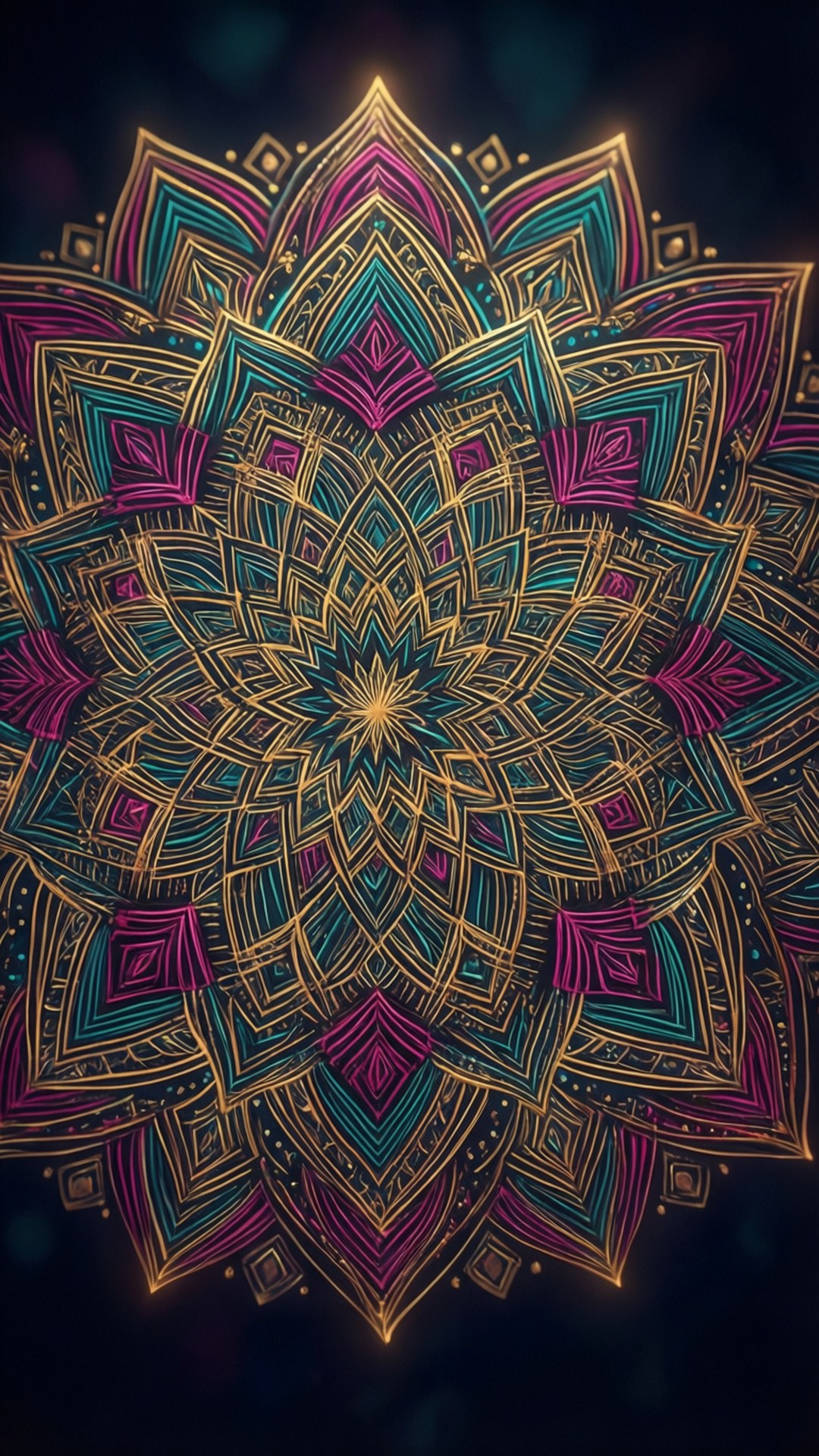 Goue Mandala Gloed Muurpapier