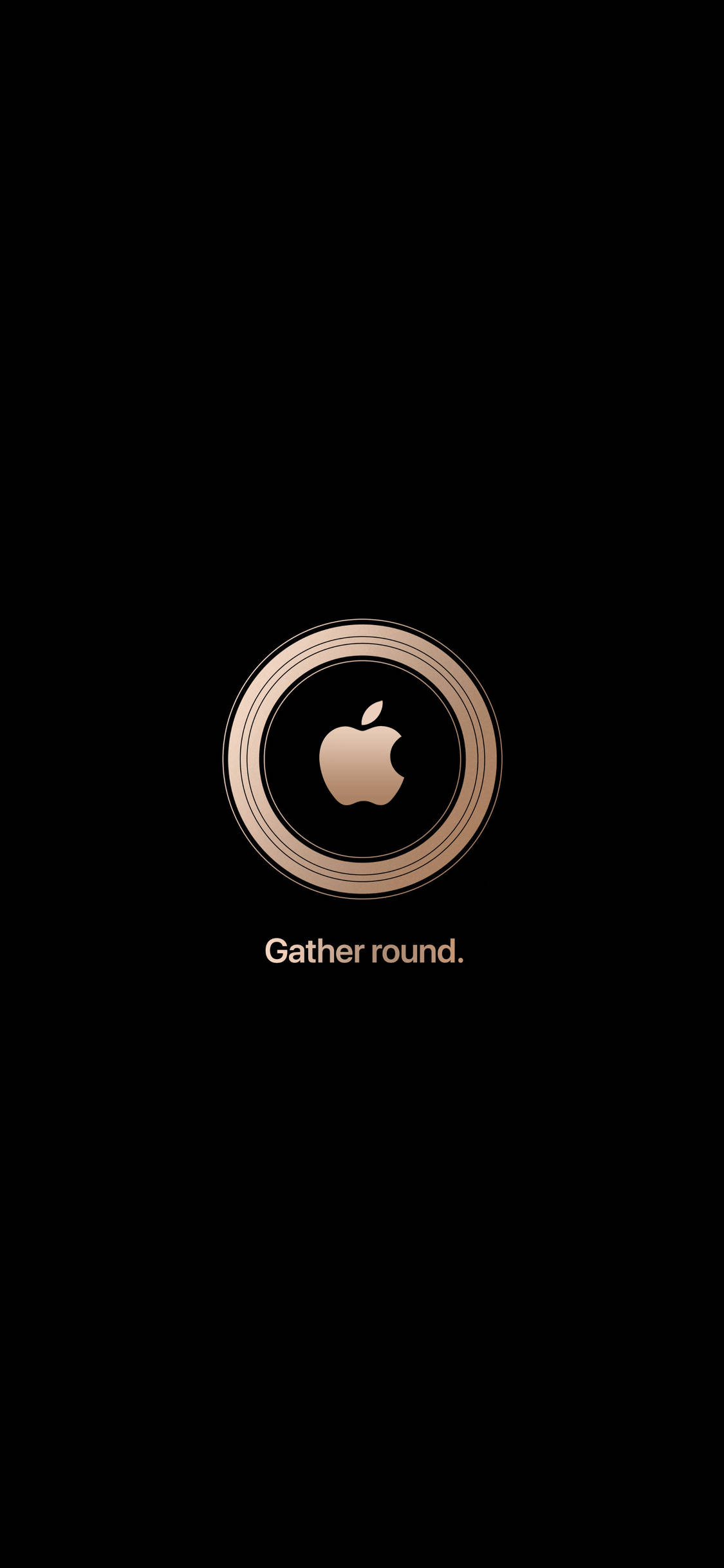 Goue Sirkel Apple Logo iPhone Muurpapier