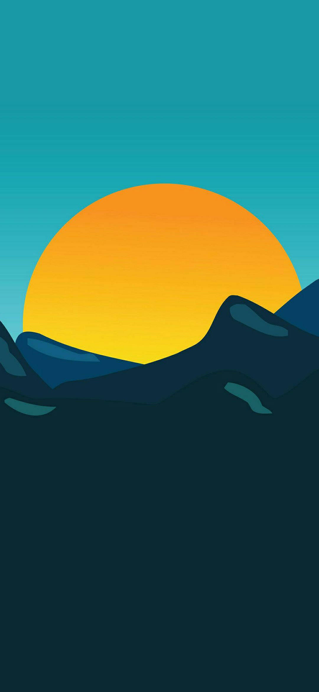 Goue Son Minimalistiese Android Muurpapier