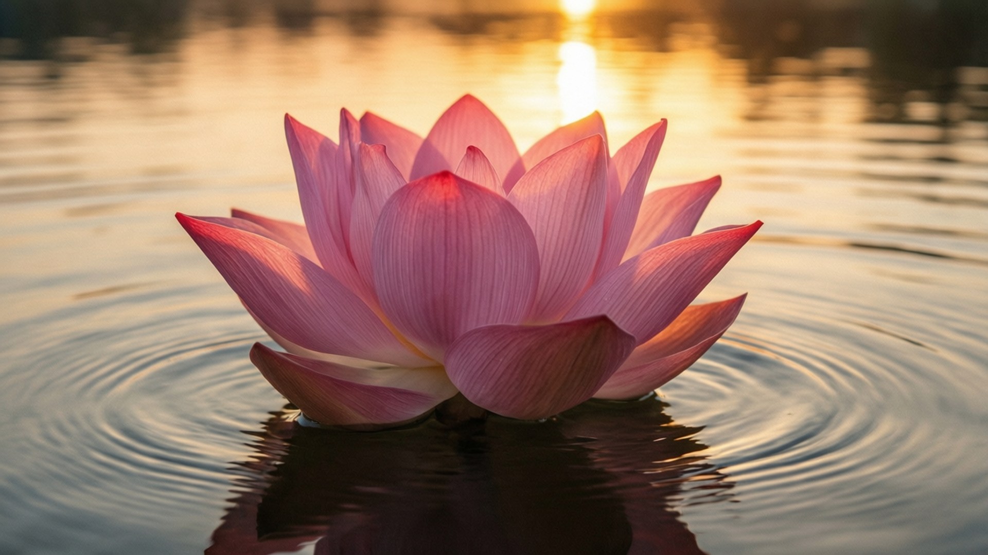 Goue Uur Lotus Muurpapier