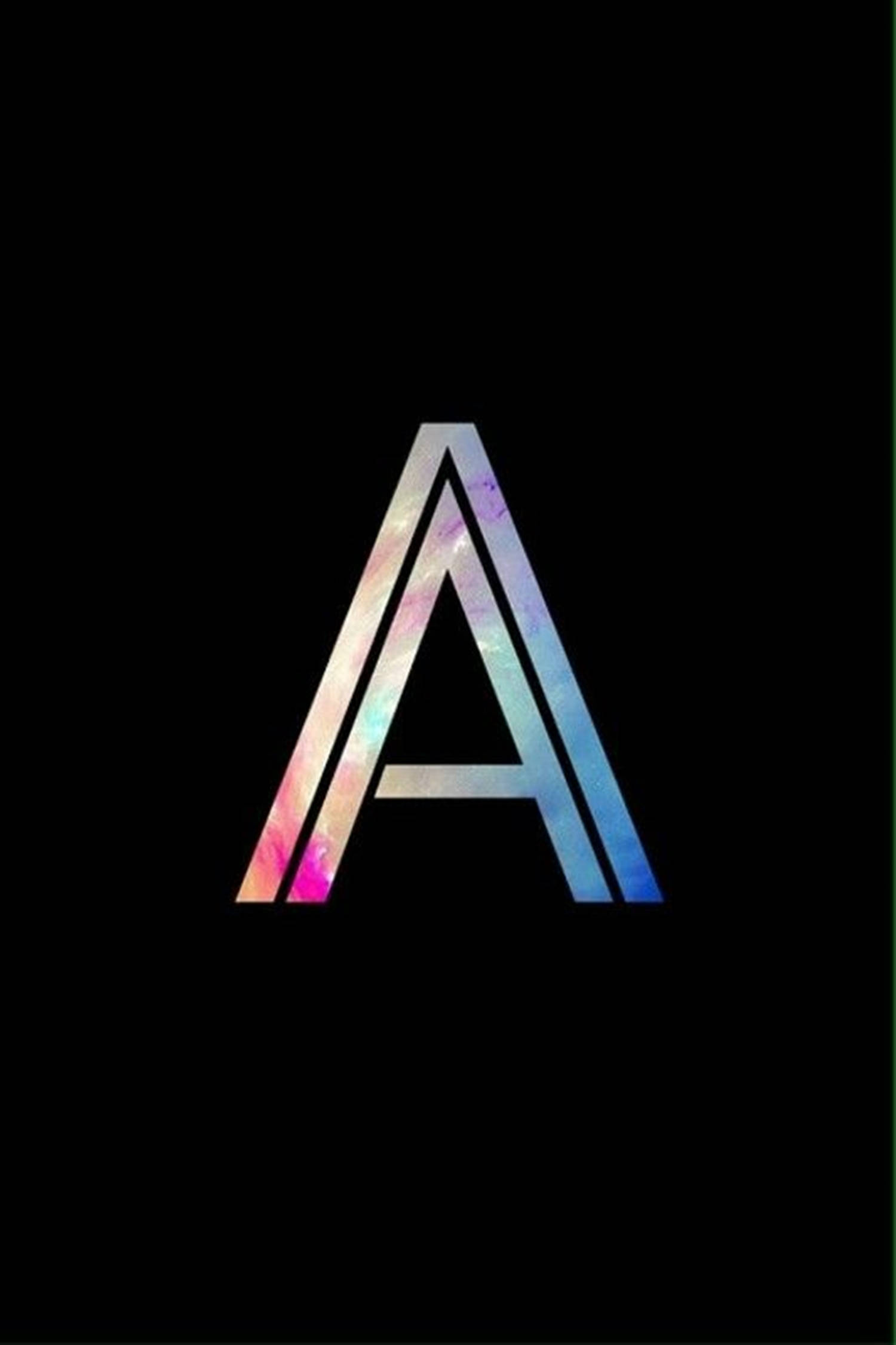 Gradient Neon Kapitaal Alfabet Letter A Muurpapier