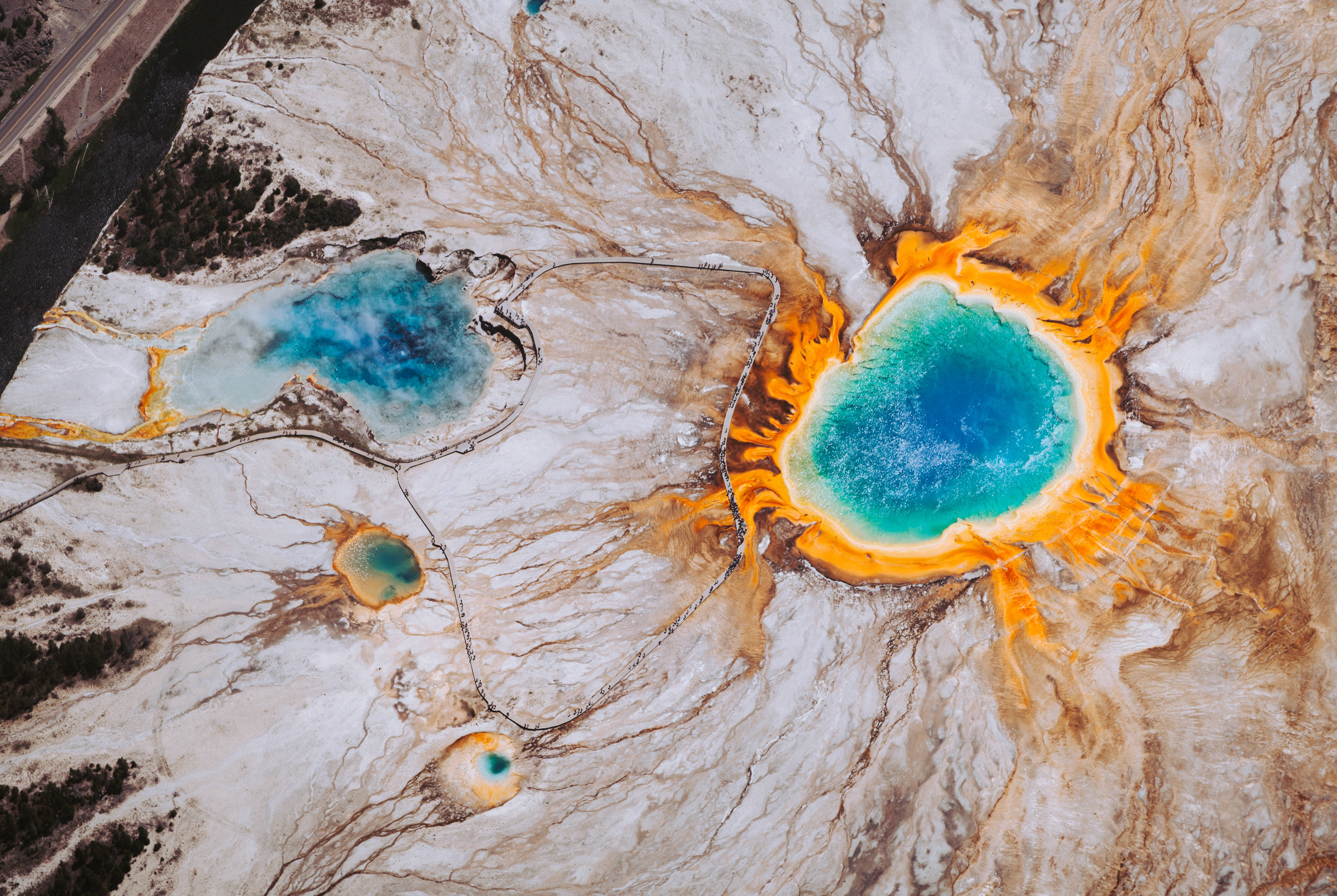 Grand Prismatic Spring - Yellowstone Nasionale Park, Wyoming, Verenigde State Muurpapier