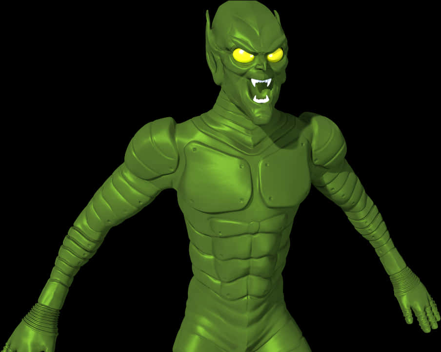 Green Goblin 3D Model Portret Muurpapier