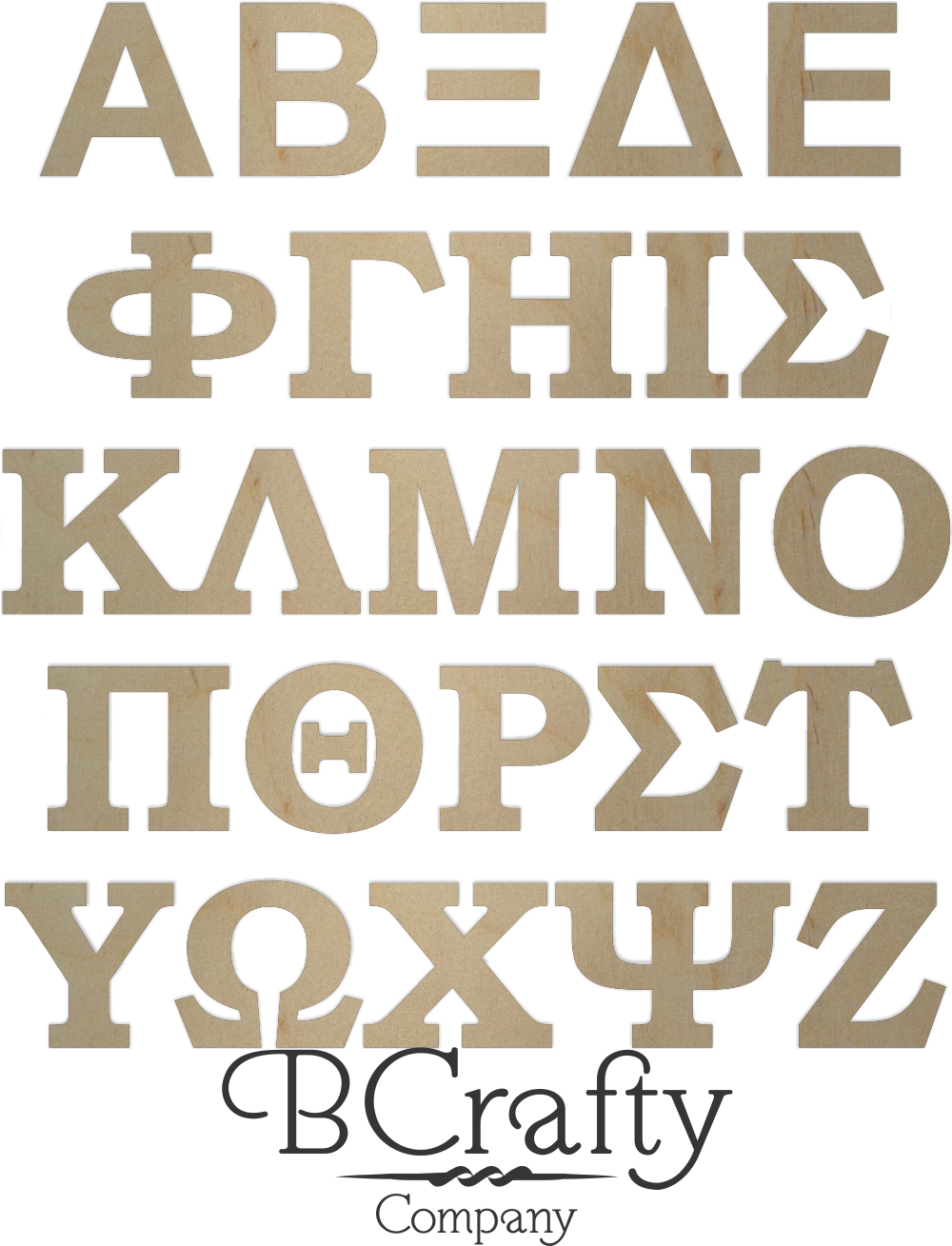 Griekse Alfabet Houtletters Muurpapier