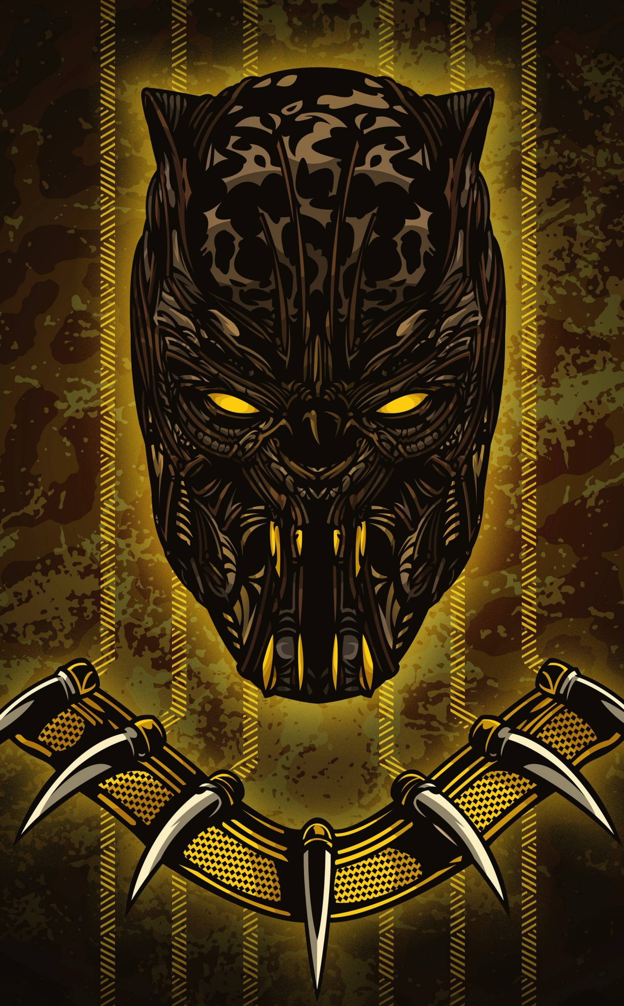 Grieselige Goue Jaguar Killmonger Muurpapier