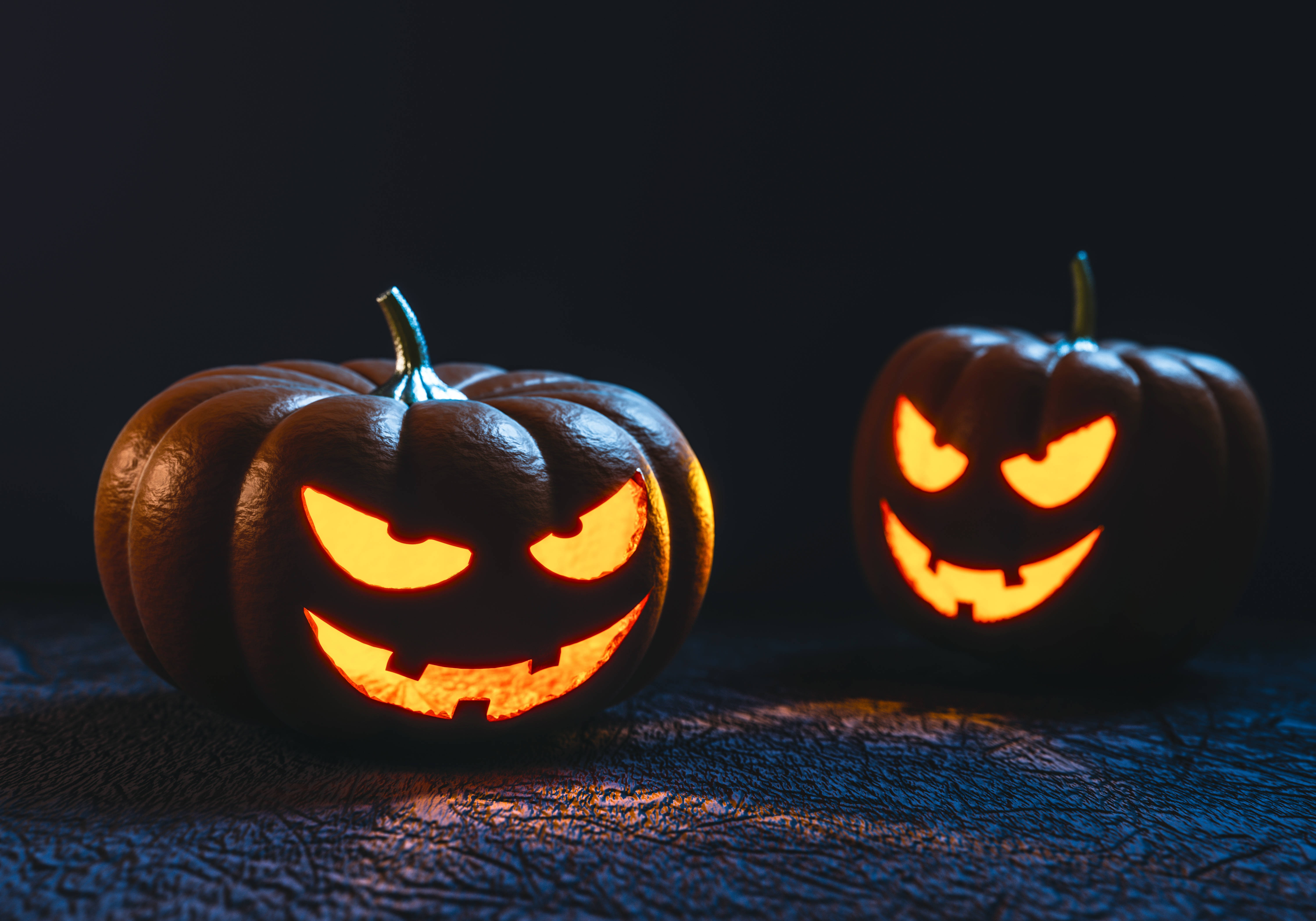 Griezelige Halloween Pampoene Muurpapier