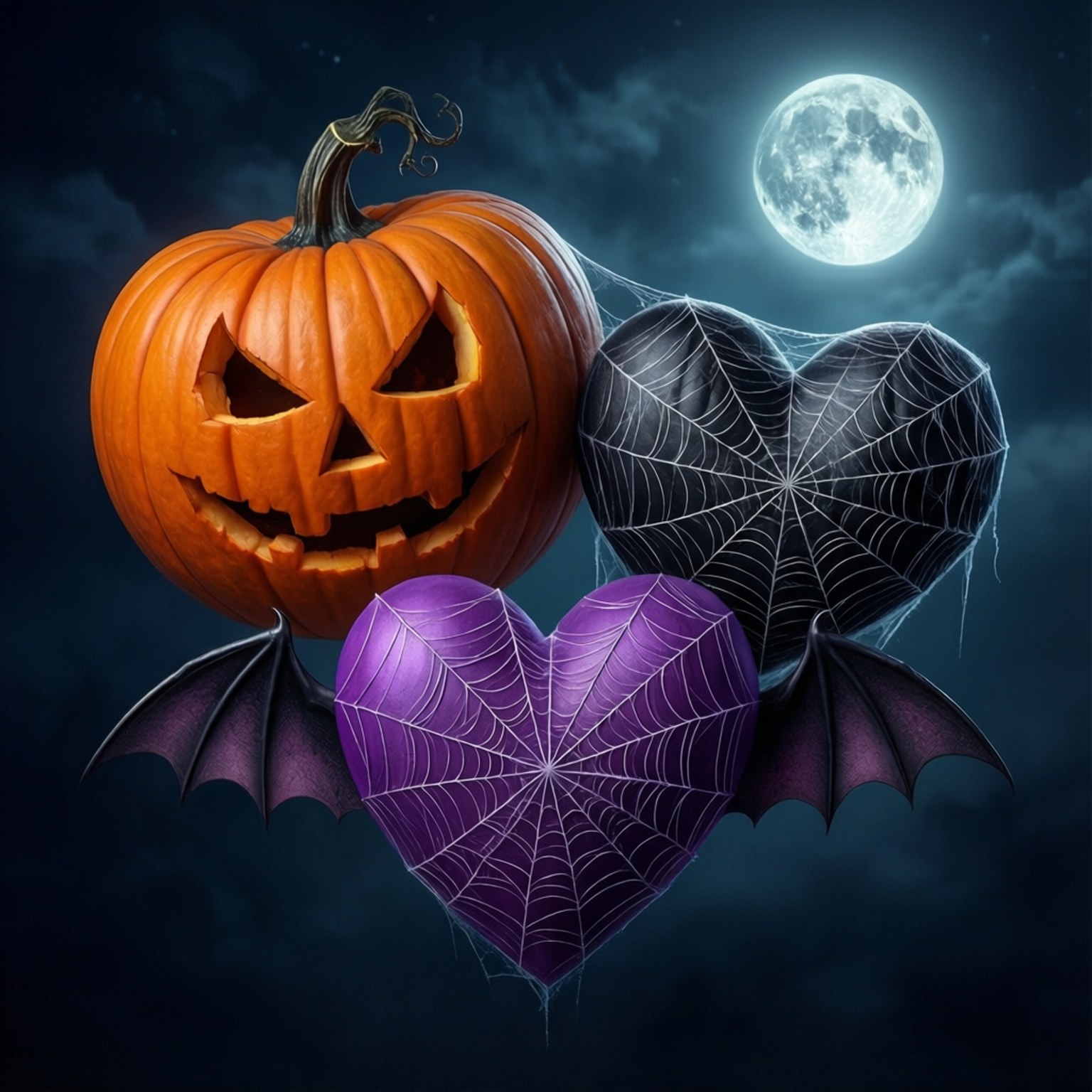 Griezelige Halloween-harte Muurpapier