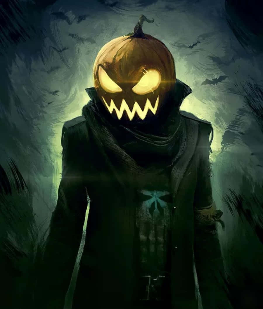 Griezelige Halloween-prente Muurpapier