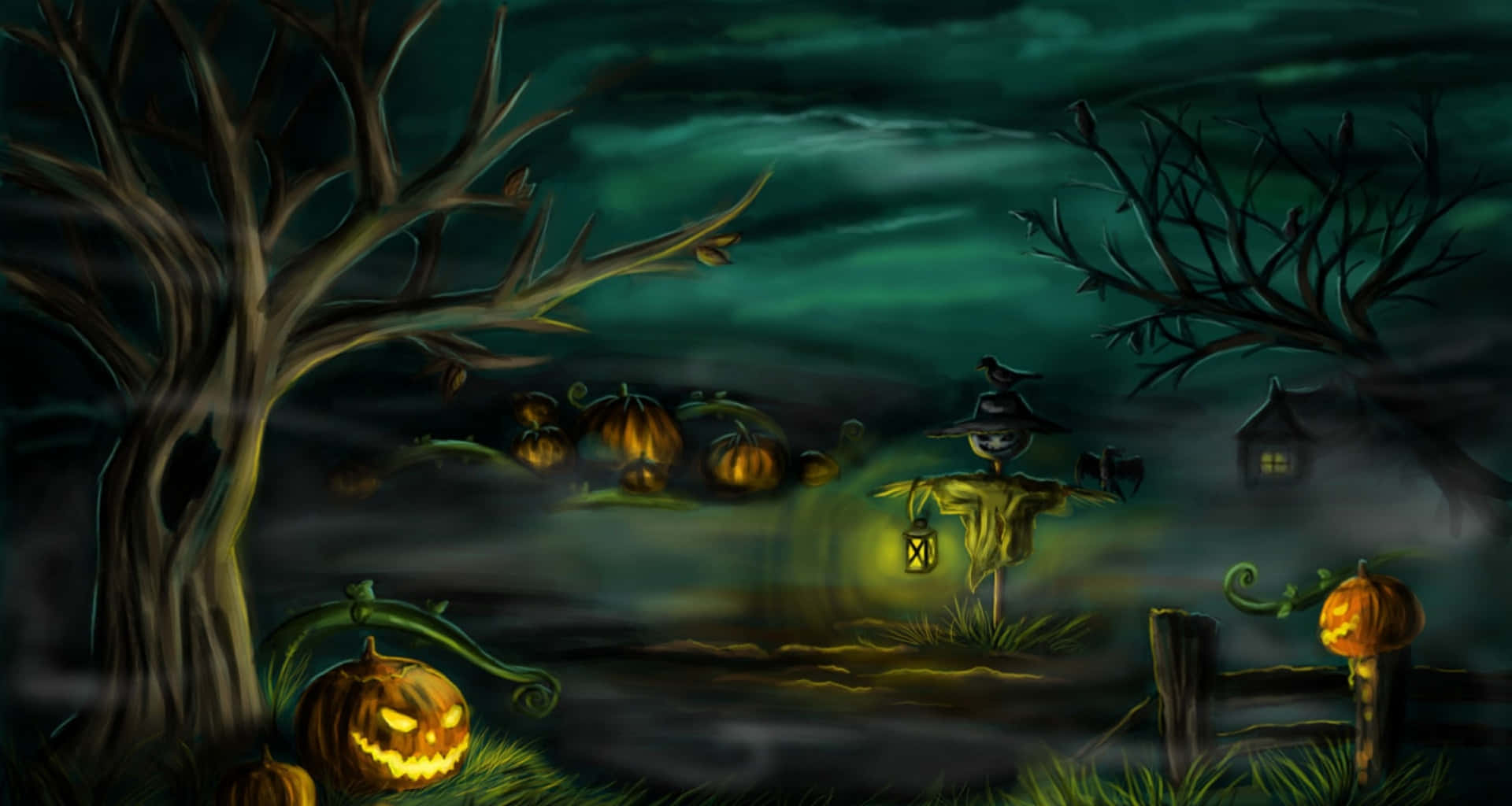 Griezelige Halloween prente Muurpapier