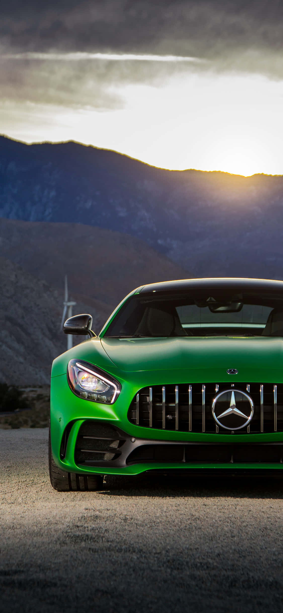 Groen 2018 GT R iPhone Xs Mercedes Amg Agtergrond Muurpapier