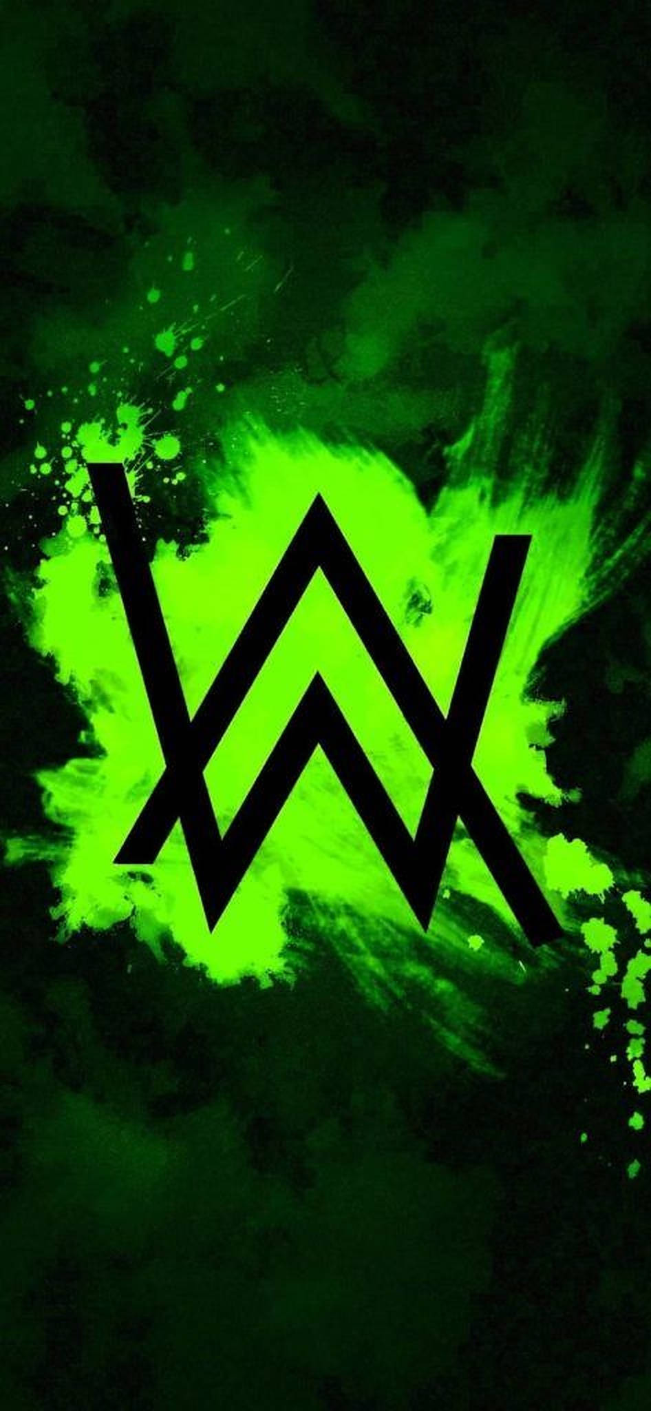 Groen Alan Walker-logo Muurpapier