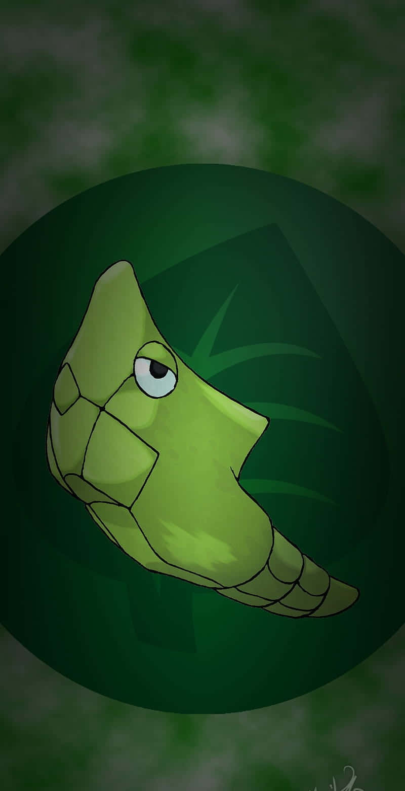 Groen Blaar Met Metapod Foon Muurpapier