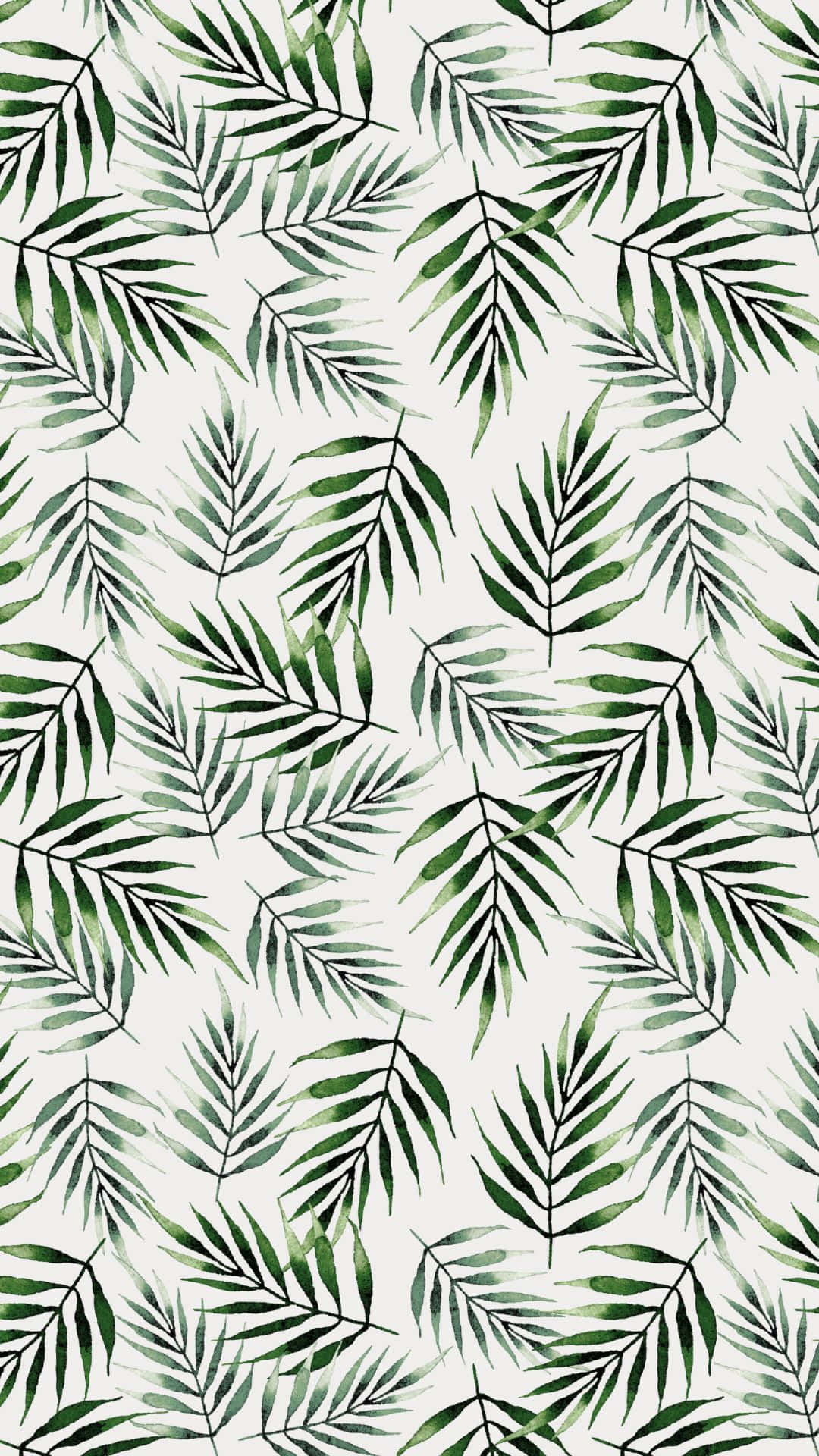 Groen Blare Aestetiese VSCO Patroon Agtergrond Muurpapier