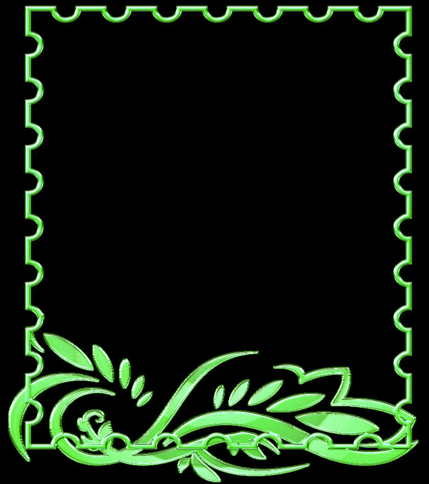 Groen Blom Sierrand Muurpapier