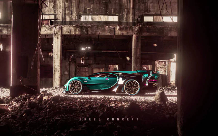 Groen Bugatti Chiron 4K Muurpapier