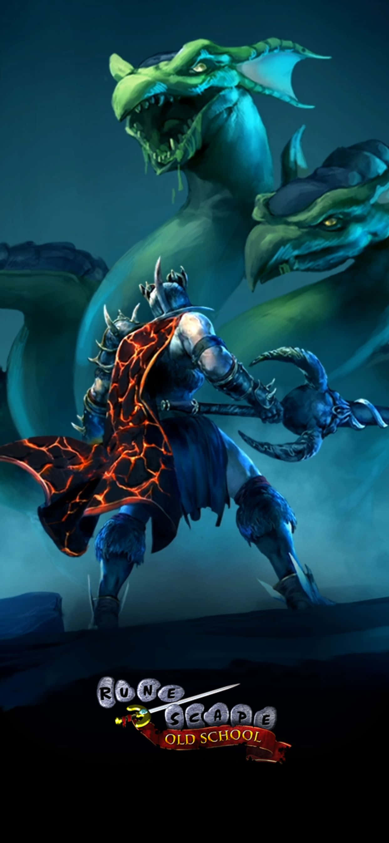 Groen Draak en Vegter iPhone XS Max Runescape Oldschool Agtergrond Muurpapier