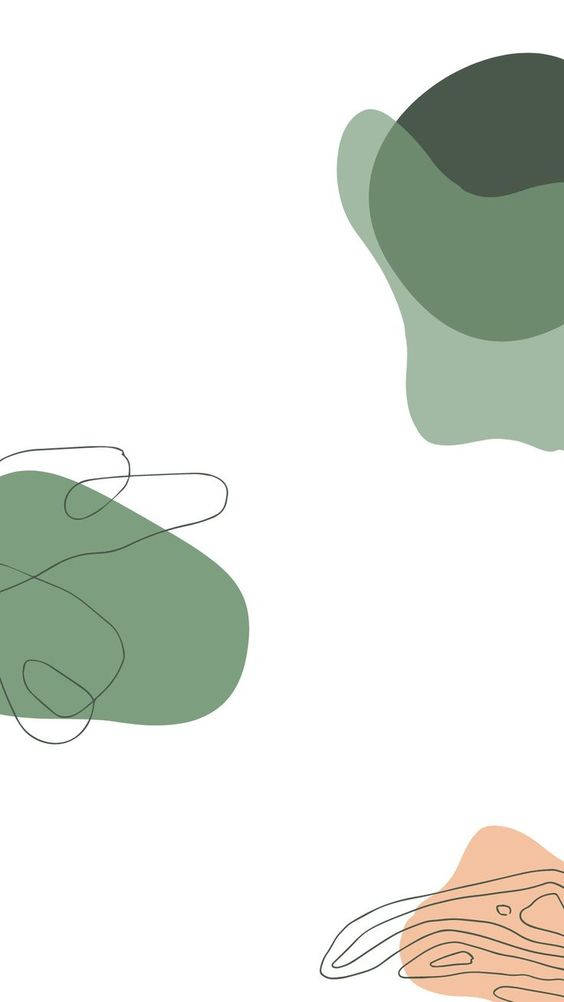Groen en Wit Estetiese Abstrak Muurpapier