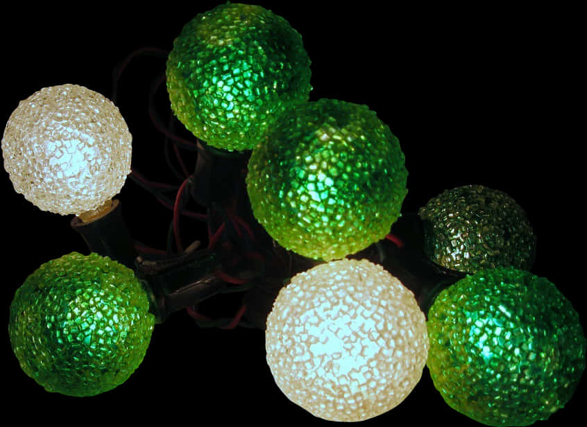 Groen en Wit Kersfeesligte Muurpapier