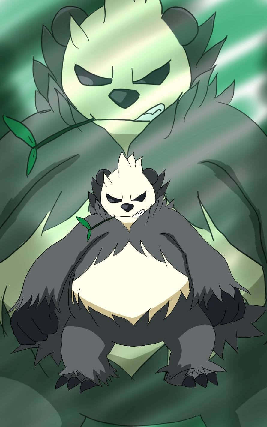 Groen Estetiese Pangoro Portret Muurpapier