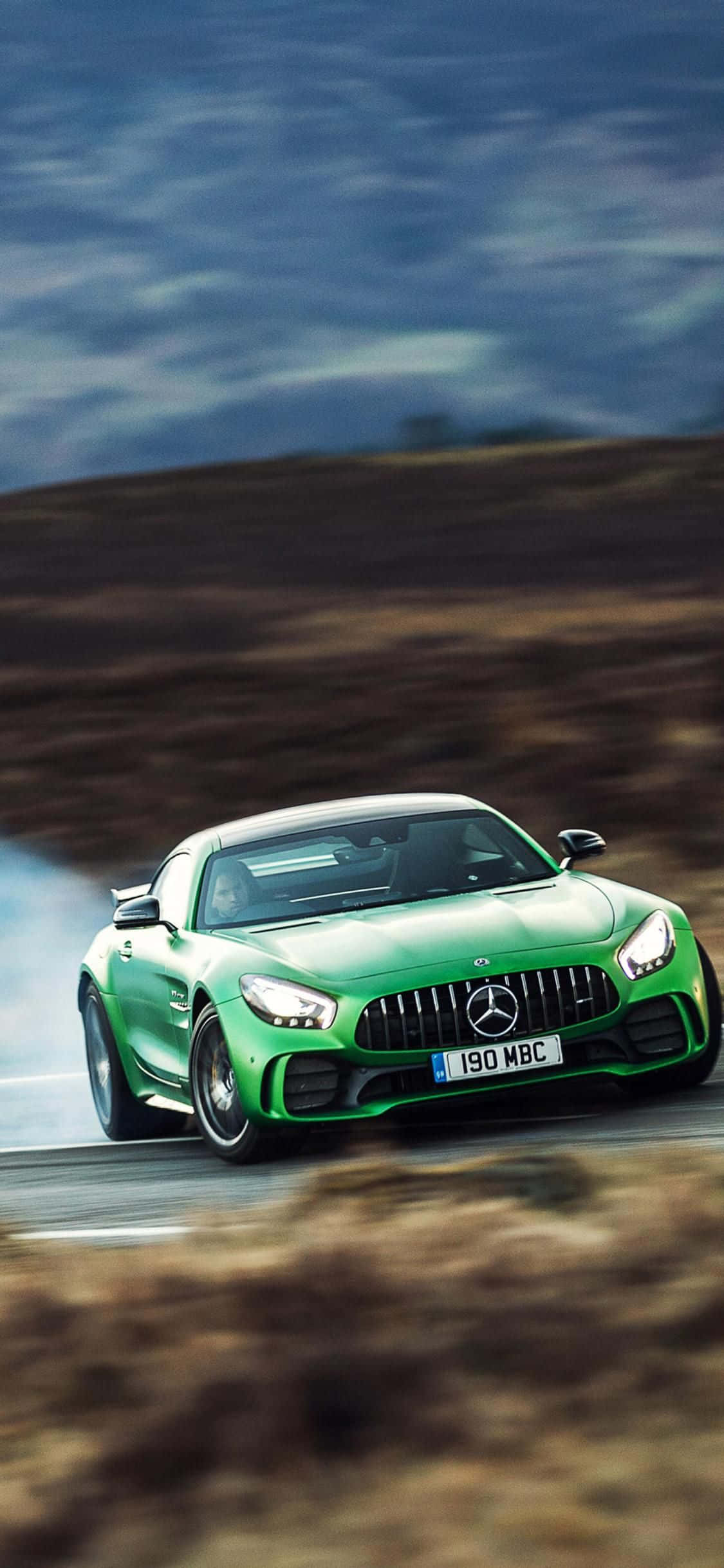 Groen GT iPhone Xs Mercedes Amg Agtergrond Muurpapier